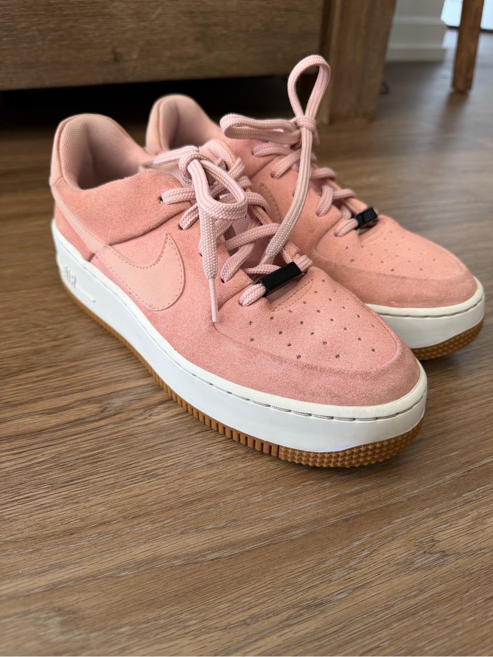 Nike Women’s Pink Suede Platform Sneakers with Gum Outsole
